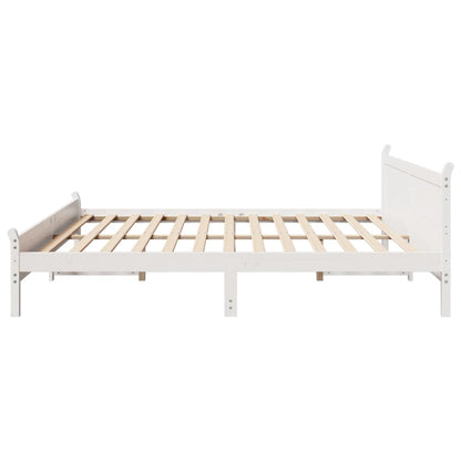 Bedframe zonder matras massief grenenhout wit 200x200 cm