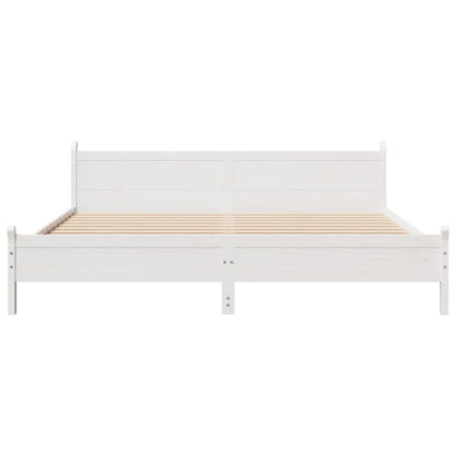 Bedframe zonder matras massief grenenhout wit 200x200 cm