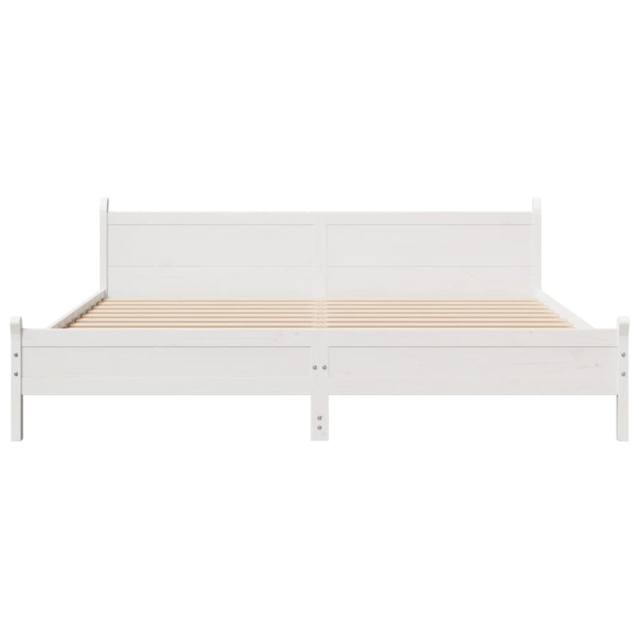 Bedframe zonder matras massief grenenhout wit 200x200 cm
