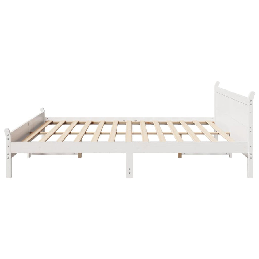 Bedframe zonder matras massief grenenhout wit 200x200 cm