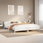 Bed frame without mattress solid pine wood white 200x200 cm