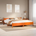 Bed frame without mattress solid pine wax brown 200x200 cm