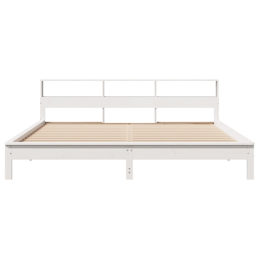 Bedframe zonder matras massief grenenhout wit 200x200 cm