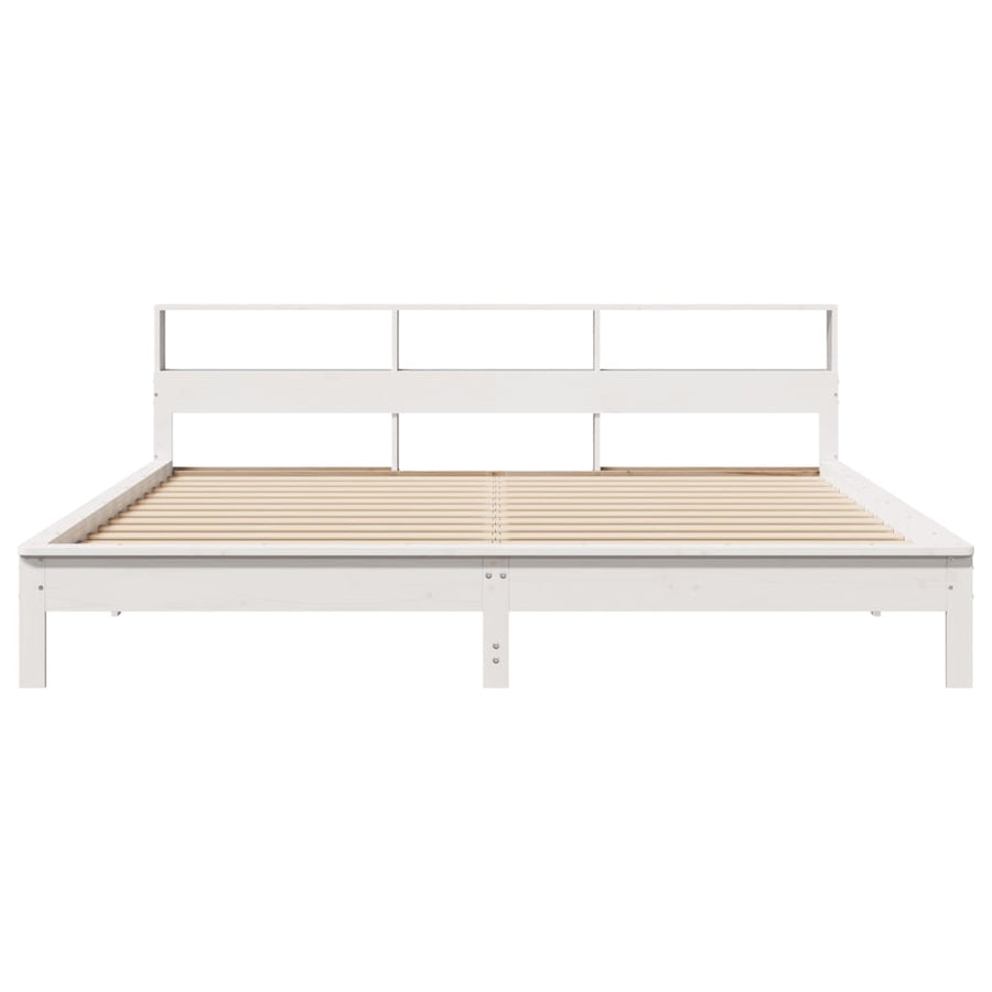 Bedframe zonder matras massief grenenhout wit 200x200 cm