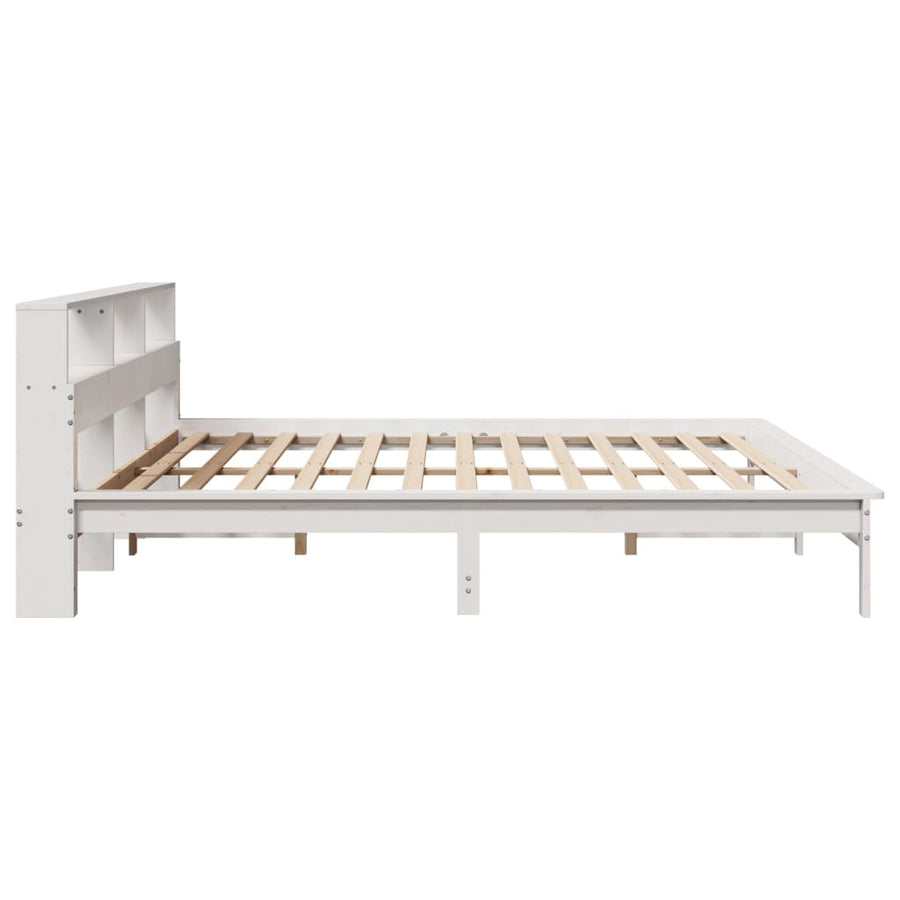 Bedframe zonder matras massief grenenhout wit 200x200 cm