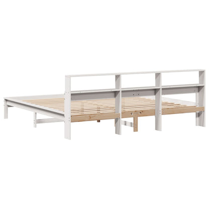 Bedframe zonder matras massief grenenhout wit 200x200 cm