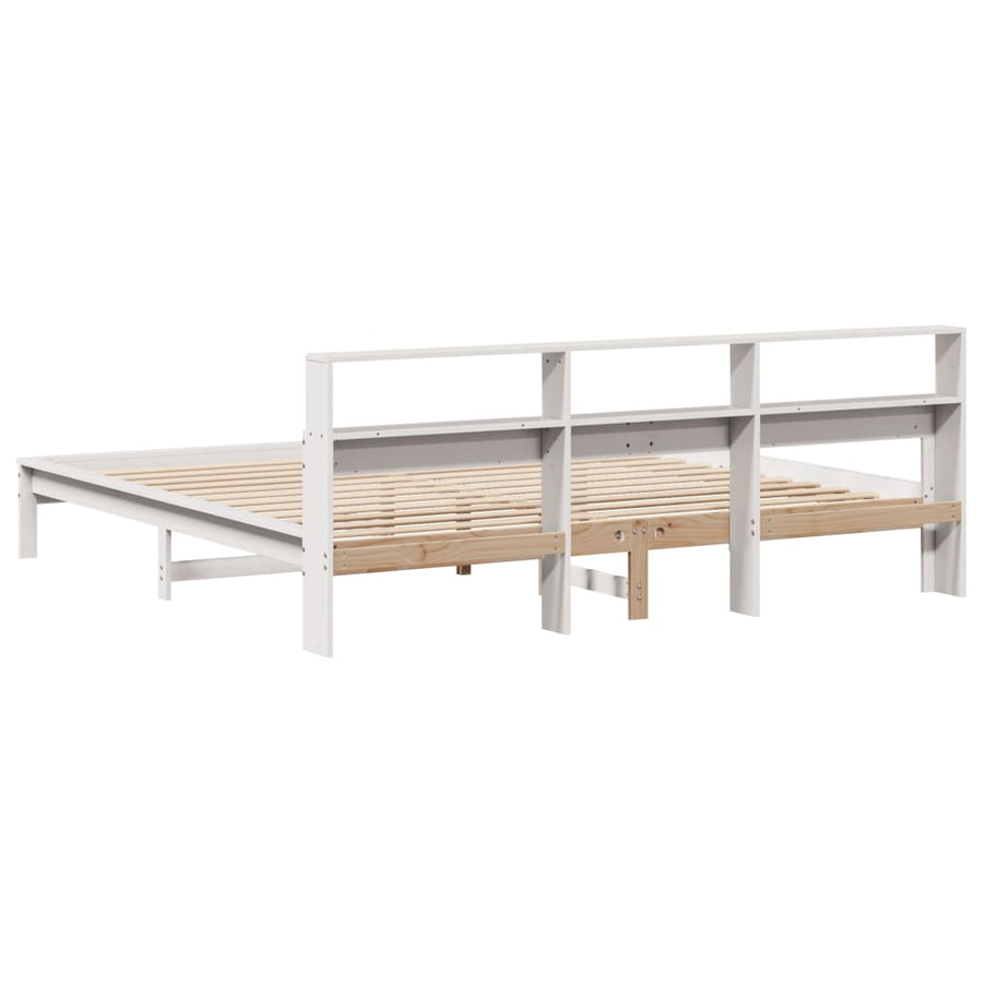 Bedframe zonder matras massief grenenhout wit 200x200 cm