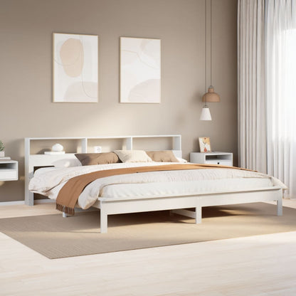 Bedframe zonder matras massief grenenhout wit 200x200 cm