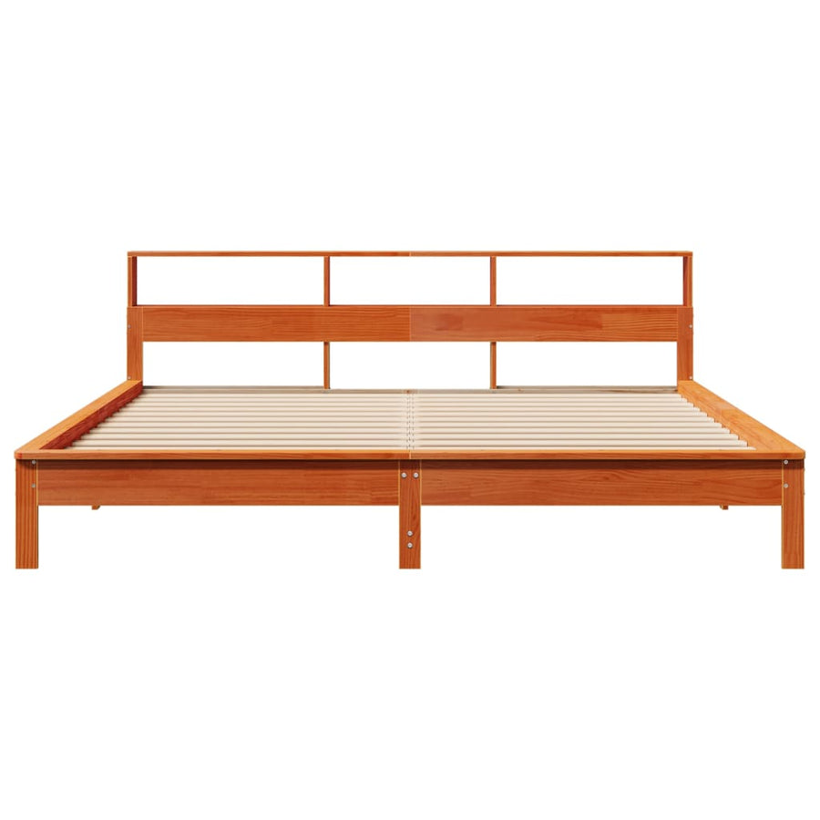 Bedframe zonder matras massief grenenhout wasbruin 200x200 cm
