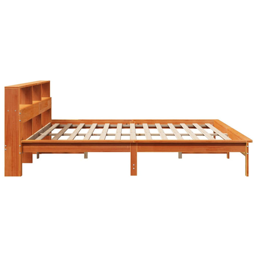 Bedframe zonder matras massief grenenhout wasbruin 200x200 cm