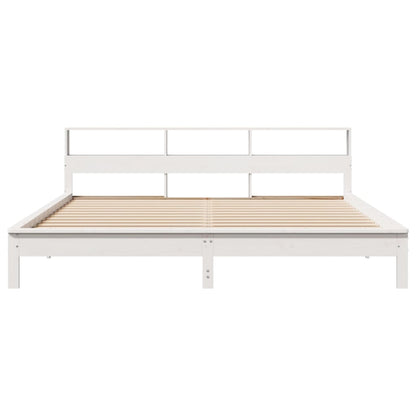 Bedframe zonder matras massief grenenhout wit 180x200 cm