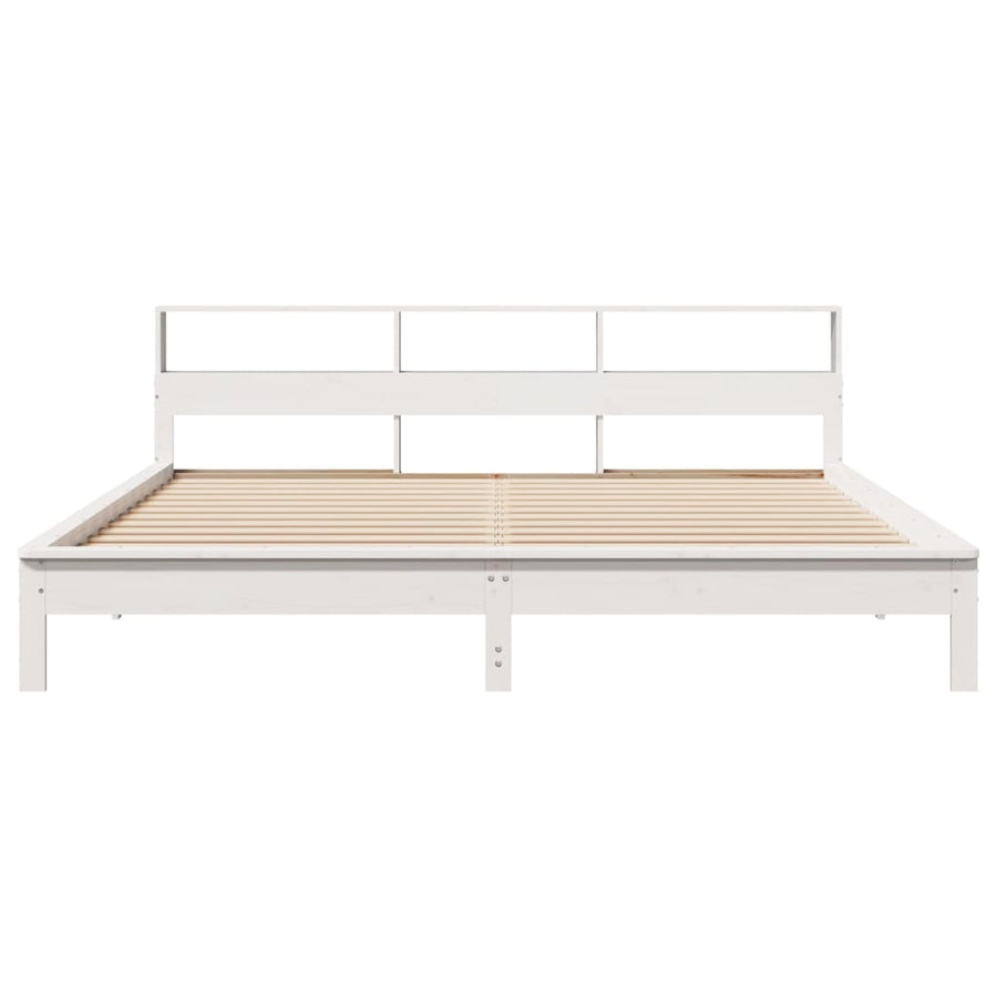 Bedframe zonder matras massief grenenhout wit 180x200 cm