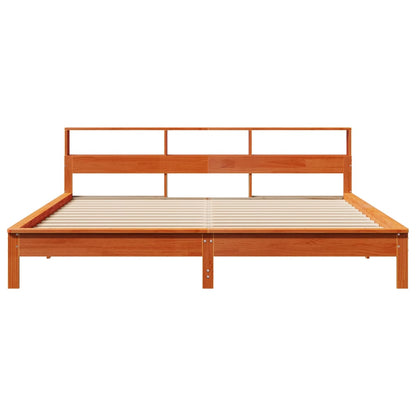 Bedframe zonder matras massief grenenhout wasbruin 180x200 cm