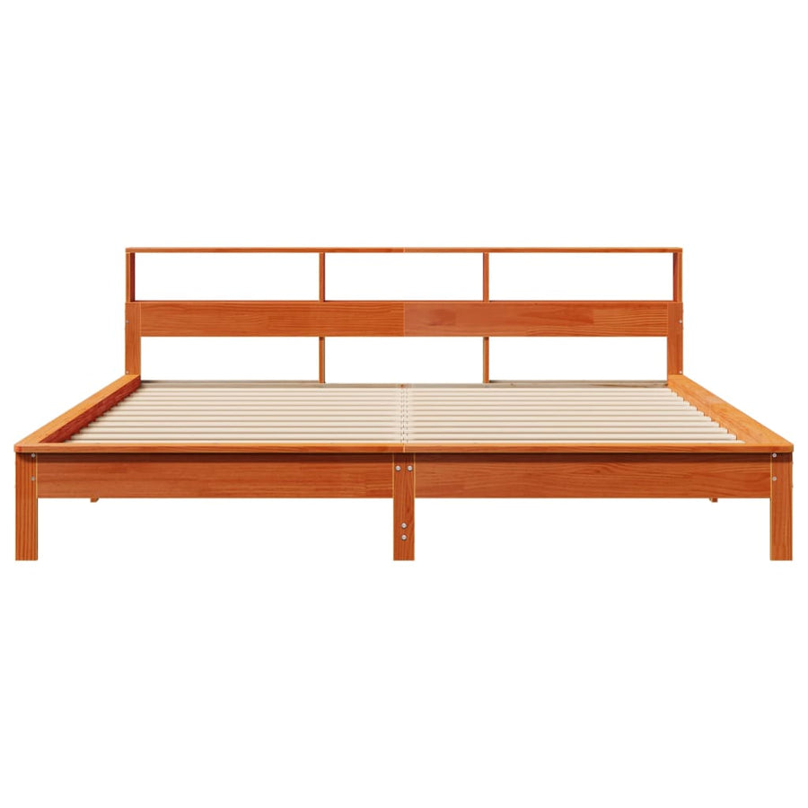 Bedframe zonder matras massief grenenhout wasbruin 180x200 cm
