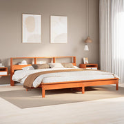 Bedframe massief grenenhout wasbruin 180x200 cm