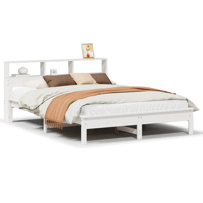 Bedframe zonder matras massief grenenhout wit 160x200 cm