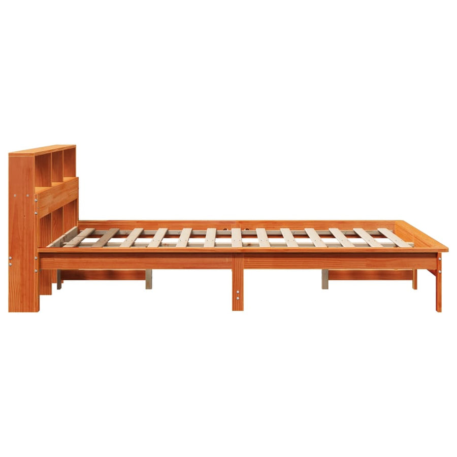 Bedframe zonder matras massief grenenhout wasbruin 150x200 cm