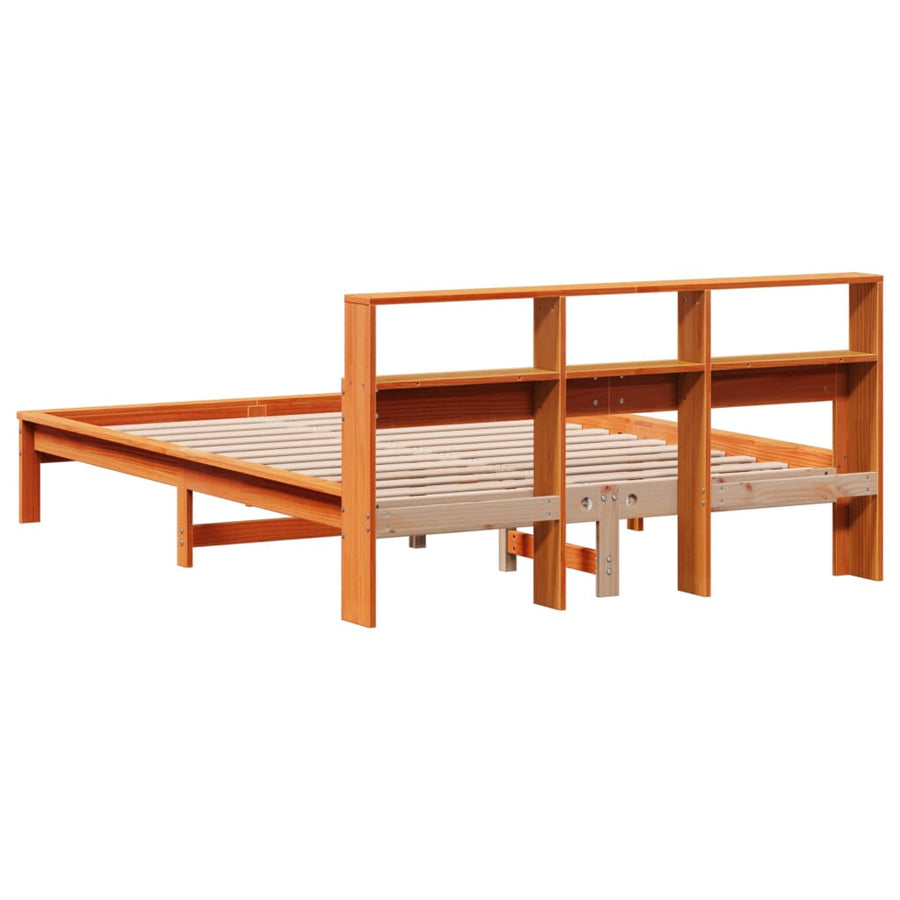 Bedframe zonder matras massief grenenhout wasbruin 150x200 cm