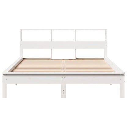 Bedframe zonder matras massief grenenhout wit 140x200 cm