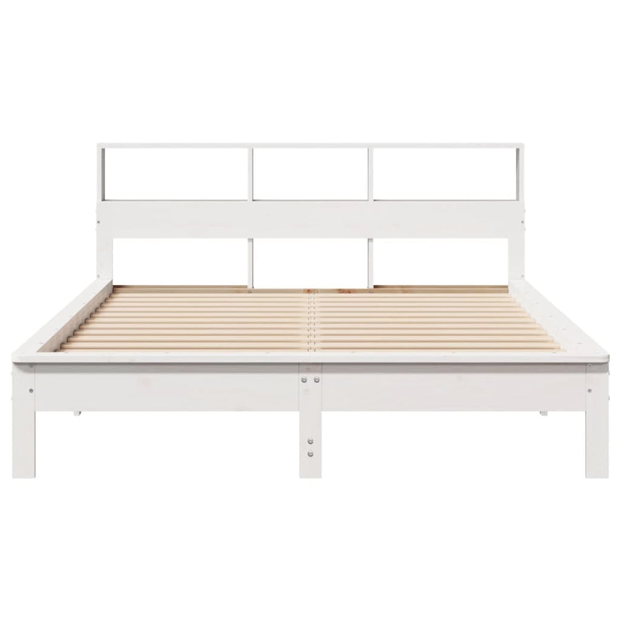 Bedframe zonder matras massief grenenhout wit 140x200 cm