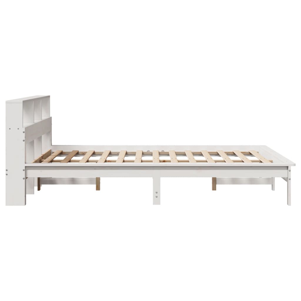 Bedframe zonder matras massief grenenhout wit 140x200 cm
