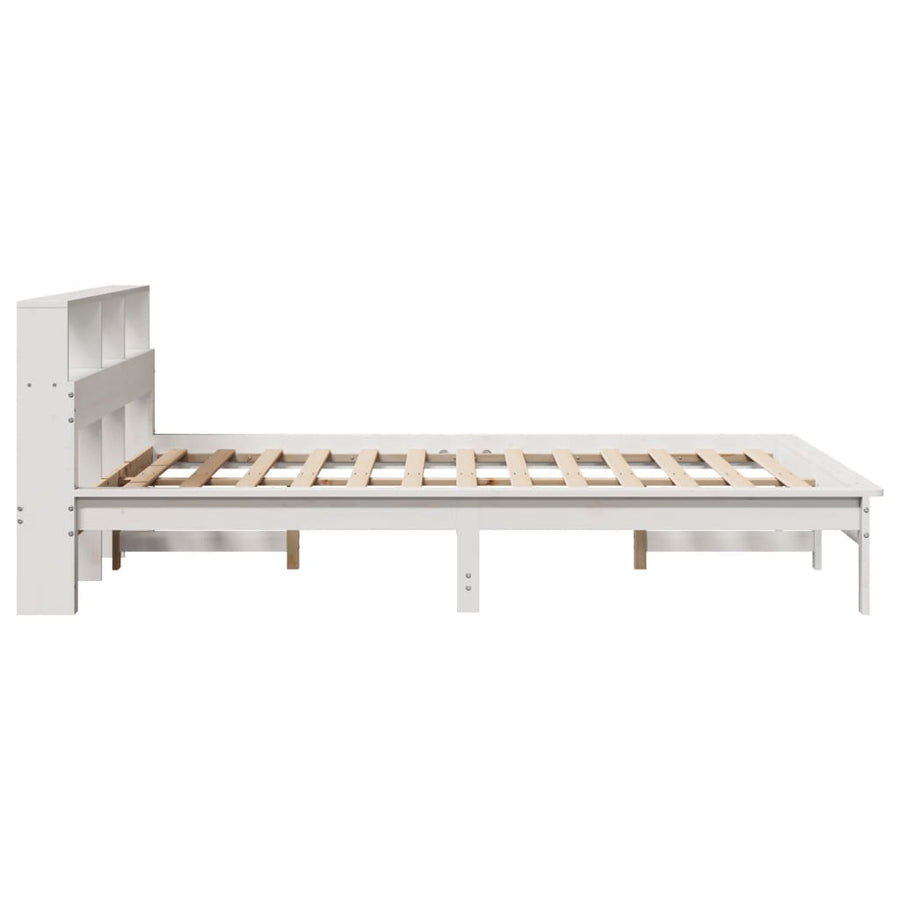 Bedframe zonder matras massief grenenhout wit 140x200 cm