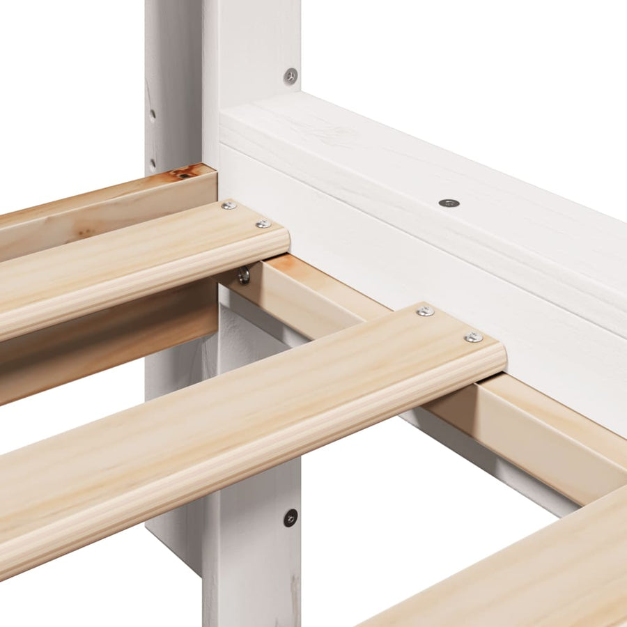 Bedframe zonder matras massief grenenhout wit 140x200 cm