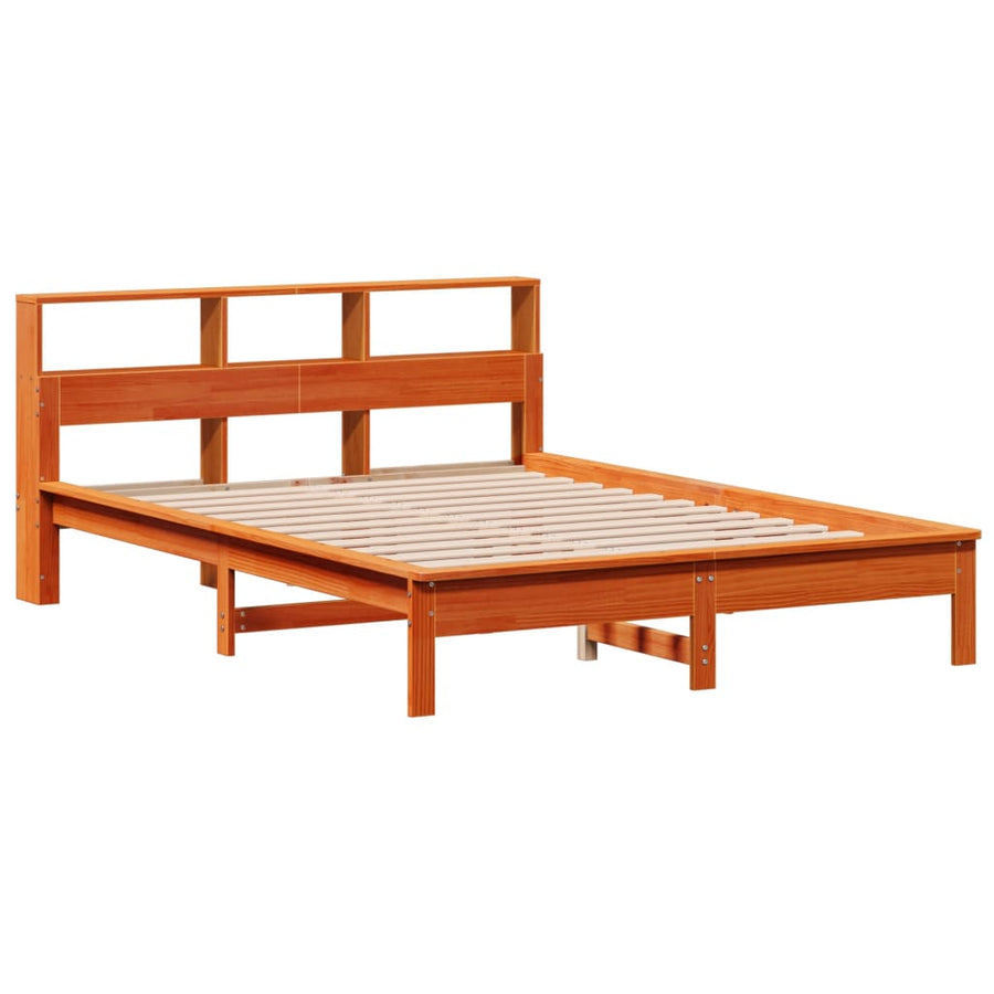 Bedframe zonder matras massief grenenhout wasbruin 140x200 cm
