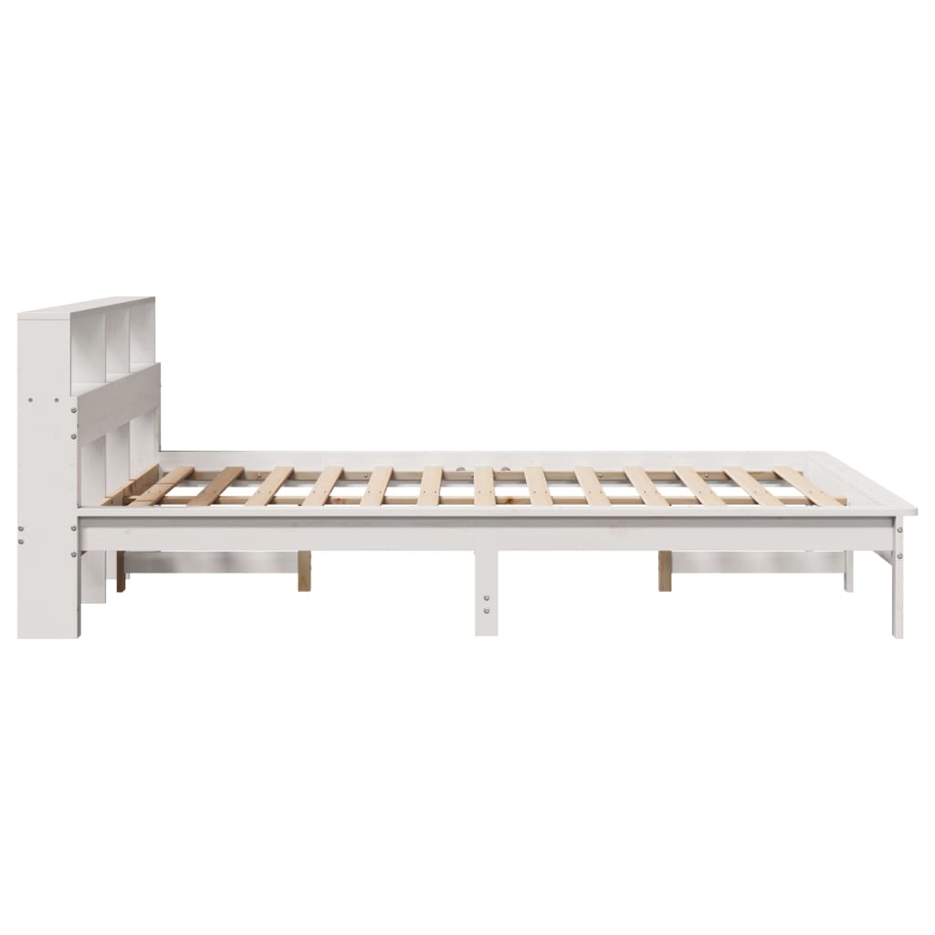 Bedframe zonder matras massief grenenhout wit 140x190 cm