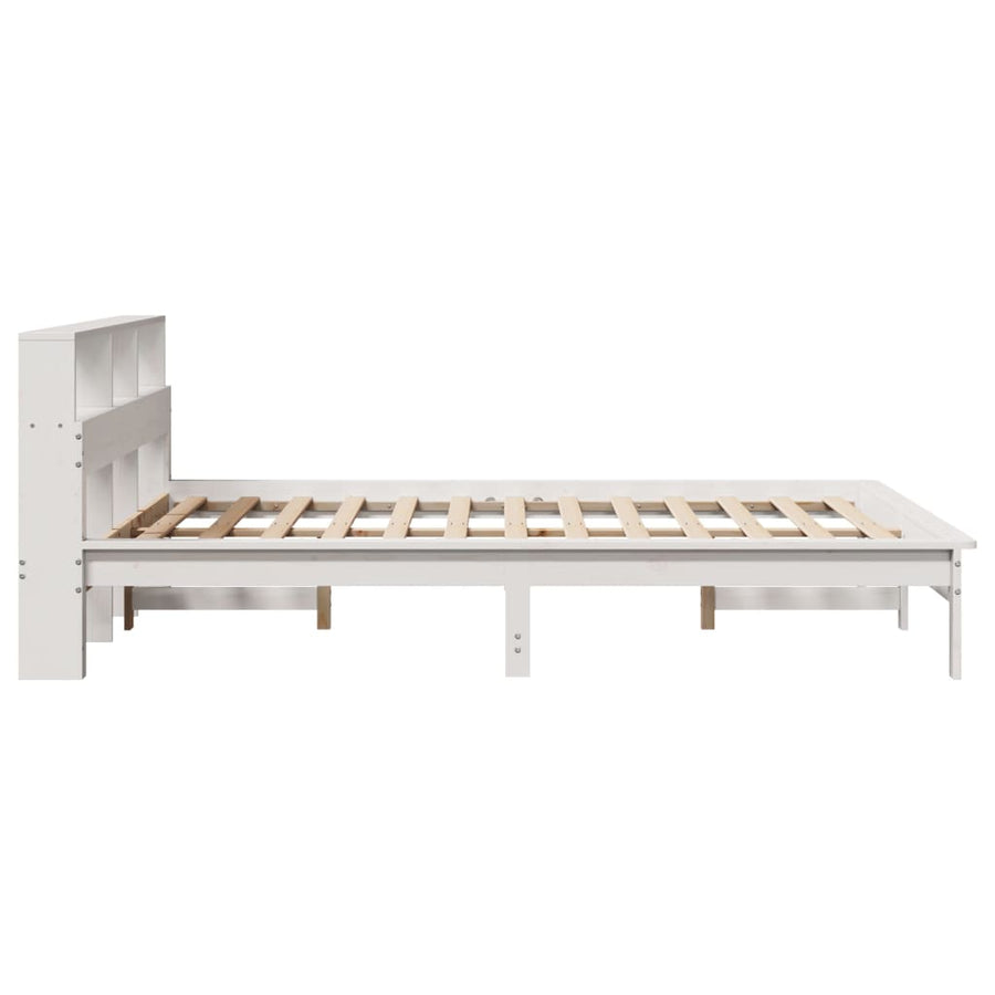 Bedframe zonder matras massief grenenhout wit 140x190 cm