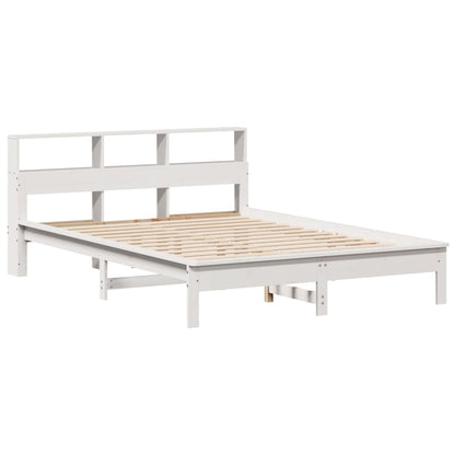Bedframe zonder matras massief grenenhout wit 135x190 cm