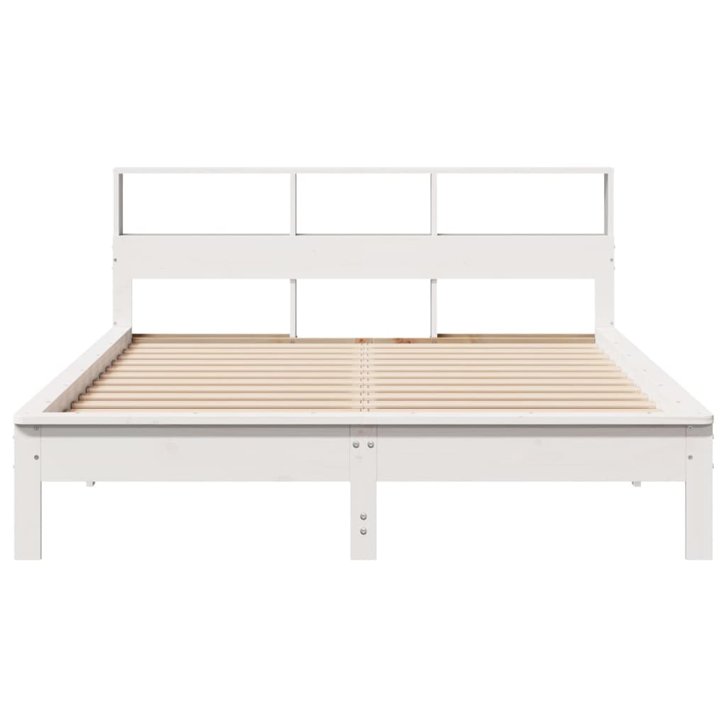 Bedframe zonder matras massief grenenhout wit 135x190 cm