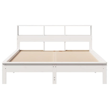 Bedframe zonder matras massief grenenhout wit 135x190 cm