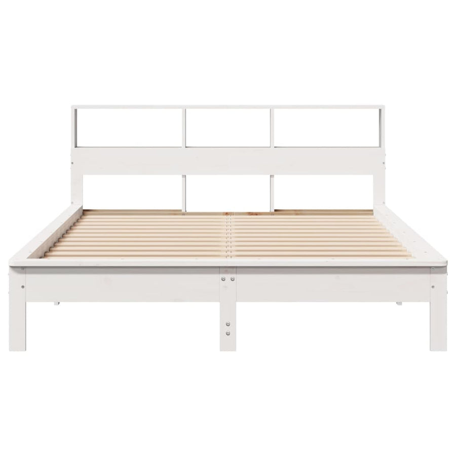 Bedframe zonder matras massief grenenhout wit 135x190 cm