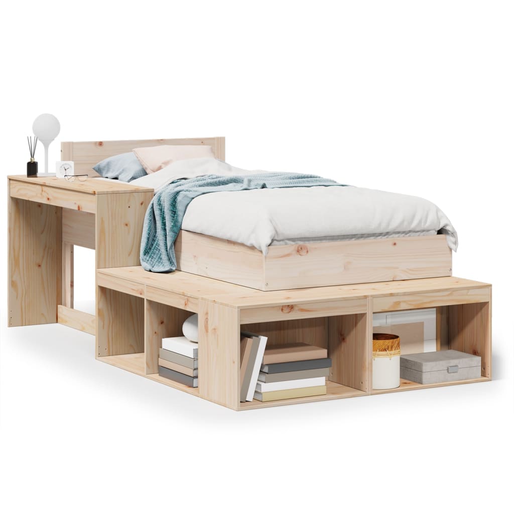 Bedframe zonder matras massief grenenhout 75x190 cm