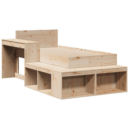 Bedframe zonder matras massief grenenhout 75x190 cm