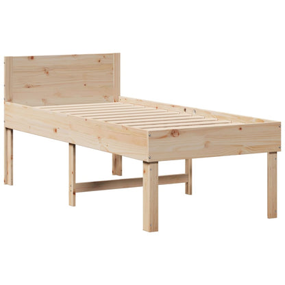 Bedframe zonder matras massief grenenhout 75x190 cm