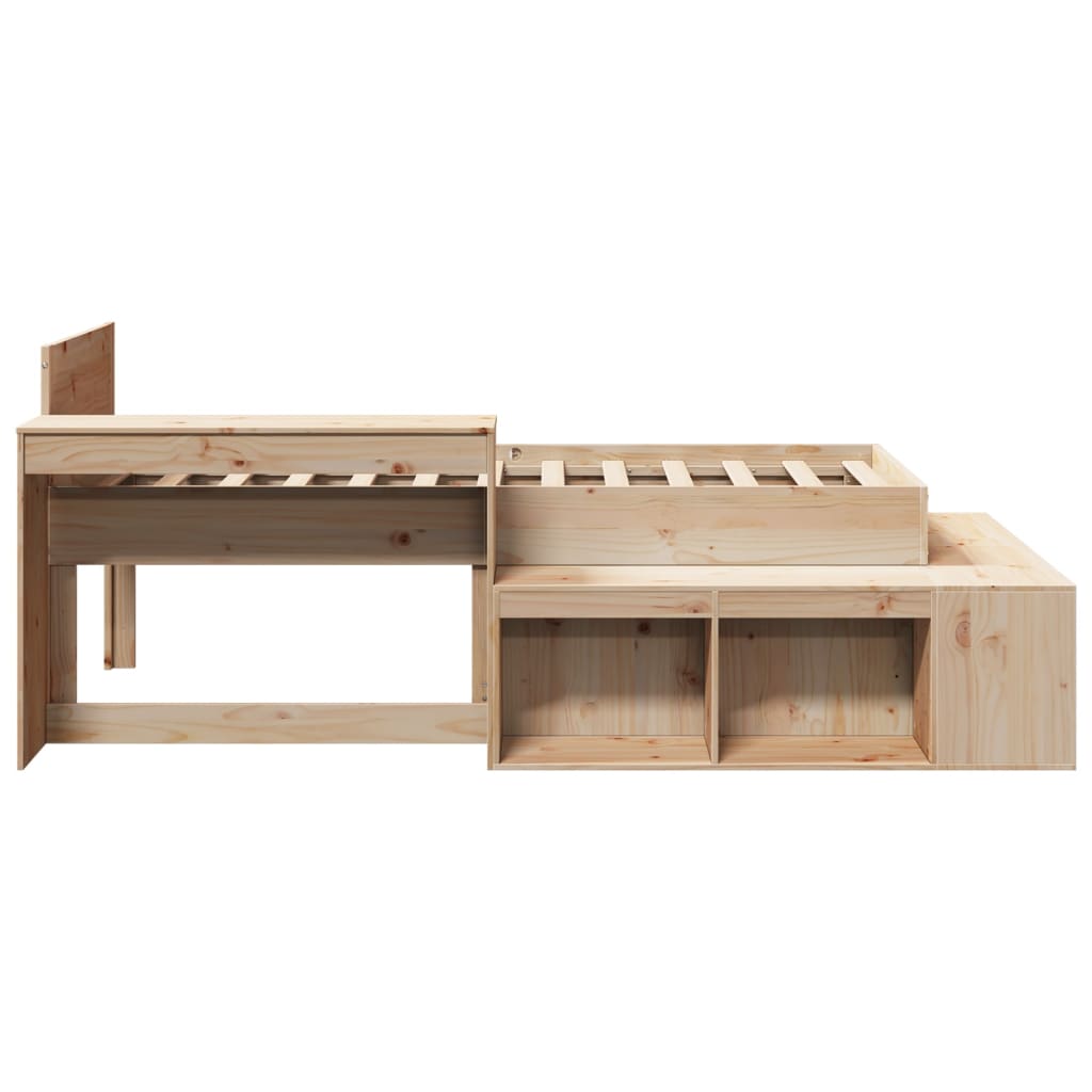 Bedframe zonder matras massief grenenhout 75x190 cm
