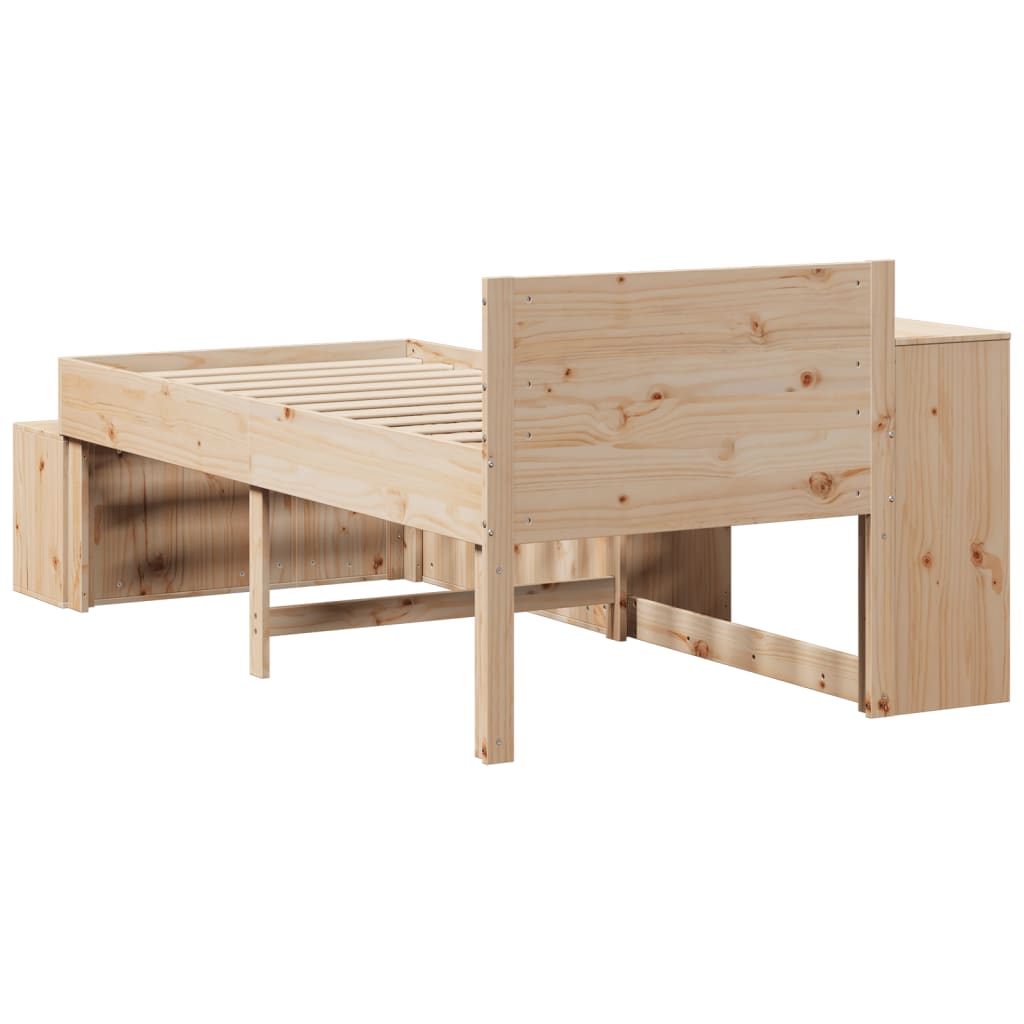 Bedframe zonder matras massief grenenhout 75x190 cm