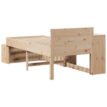 Bedframe zonder matras massief grenenhout 75x190 cm