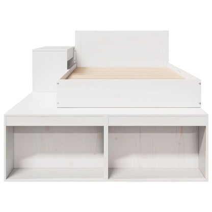 Bedframe zonder matras massief grenenhout wit 75x190 cm
