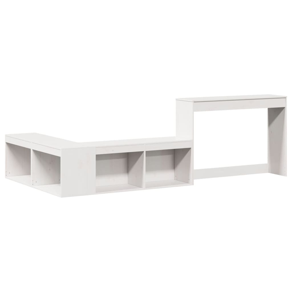 Bedframe zonder matras massief grenenhout wit 75x190 cm