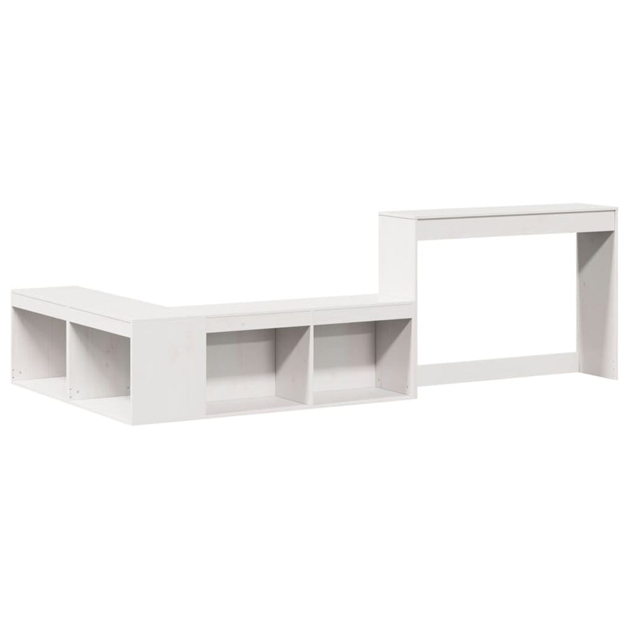 Bedframe zonder matras massief grenenhout wit 75x190 cm