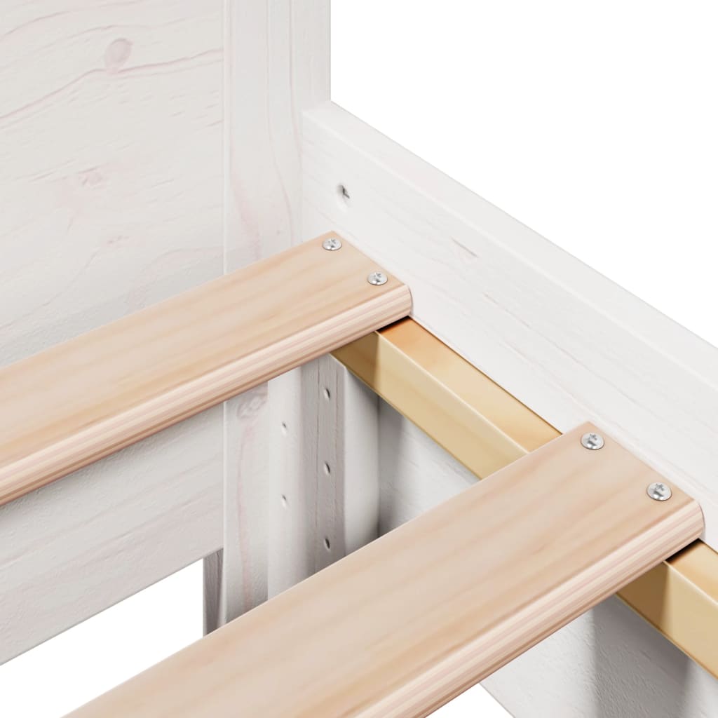 Bedframe zonder matras massief grenenhout wit 75x190 cm