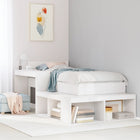 Bed frame without mattress solid pine white 75x190 cm
