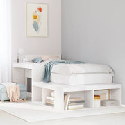 Bedframe massief grenenhout wit 75x190 cm