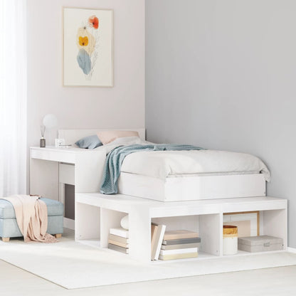 Bedframe zonder matras massief grenenhout wit 75x190 cm