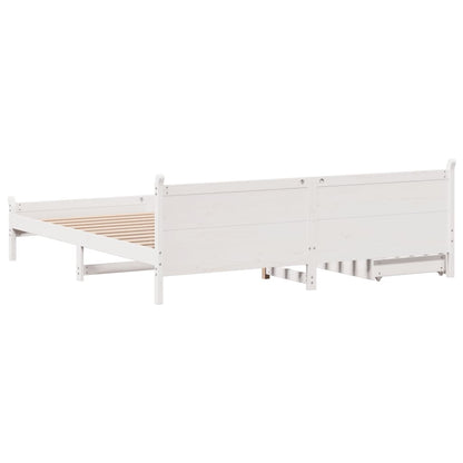 Bedframe zonder matras massief grenenhout wit 200x200 cm
