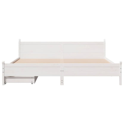 Bedframe zonder matras massief grenenhout wit 180x200 cm