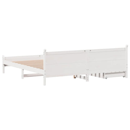 Bedframe zonder matras massief grenenhout wit 180x200 cm
